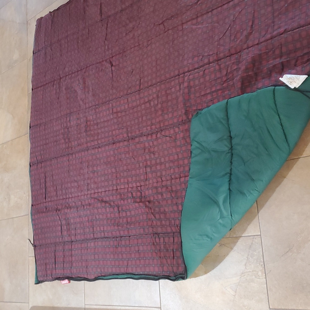 Vintage Coleman Plaid Flannel Sleeping Bag 100% Cotton Camping 33x75 Nice Heavy